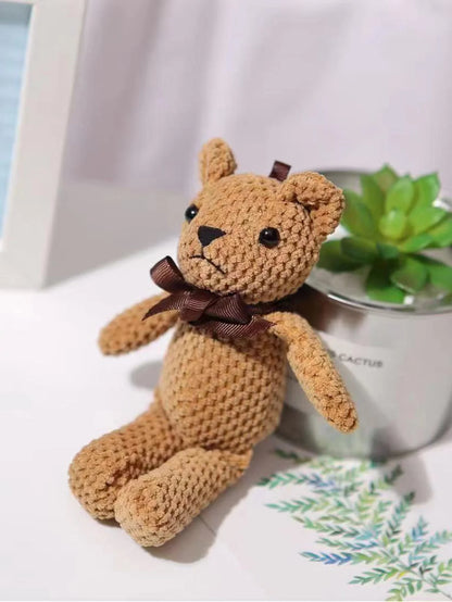 Bow-Tie Bear-Shaped Plush Toy for Pets, Used for Interactive Play with Dogs and Cats, Valentine's Day, Wedding, Party Gifts ﻿