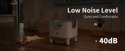 F6 Self-Cleaning Litter Box - Open-Top Automatic Cat Litter Box with Odor Control, Safety Features, and Easy Maintenance