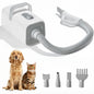 Pet grooming tool with attachments on a white background