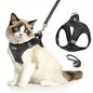 Adjustable cat harness with reflective tape, soft and breathable vest, suitable for walking and preventing escape