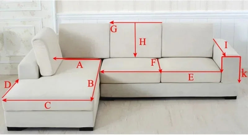 Chenille Sofa Cover Anti-slip Geometric Couch Slipcover Winter Warm ArmChair Protector for Living Room 1/2/3/4 Seater L Shaped