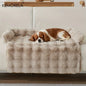 Thickened Warm Imitation Rabbit Fur Dog Bed Luxury Plush Pet Mattress with Pillow Scratch-Resistant Anti-Slip for Medium Dogs