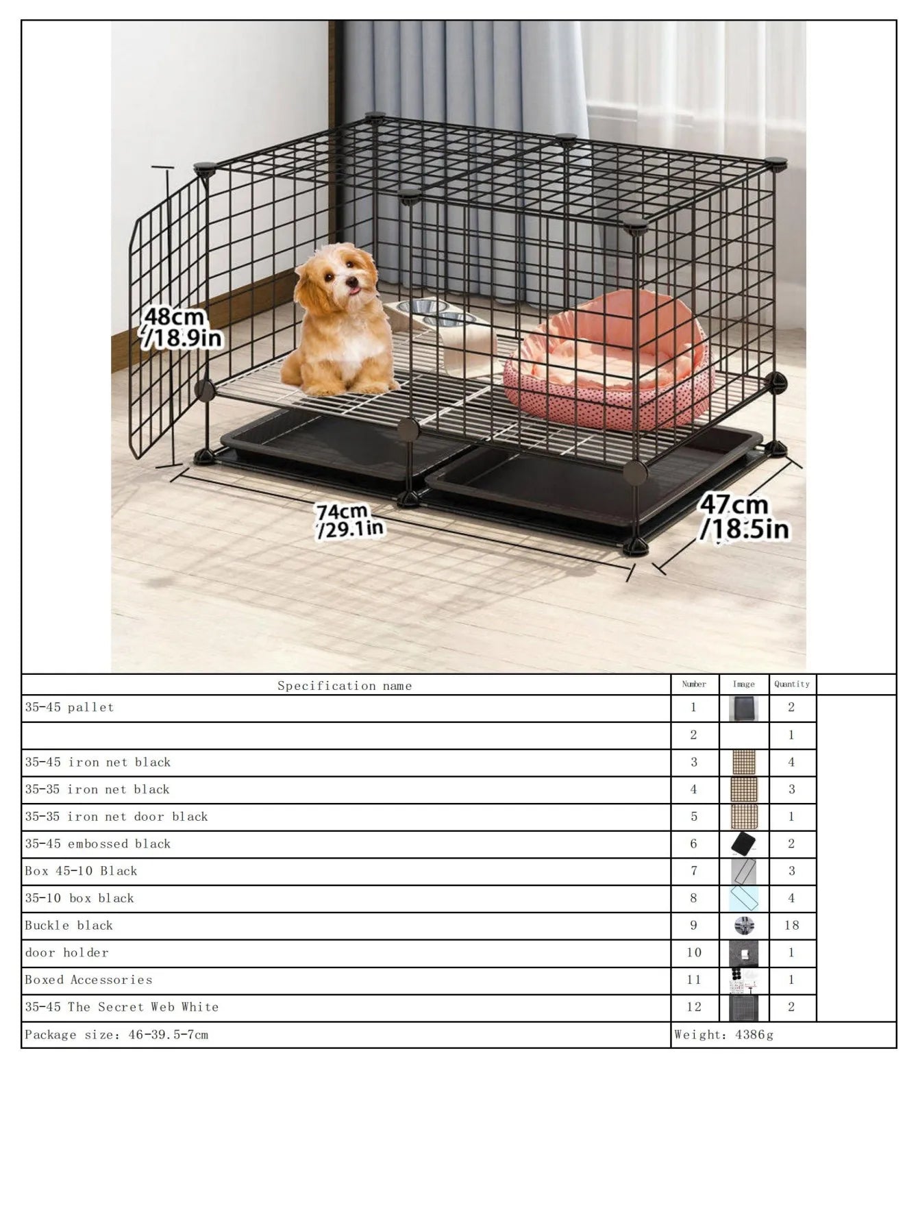 Indoor Dog Cage Villa with Toilet Small Dog Shelter for Pomeranian And Teddy Dogs Family Pet Cage with Tray