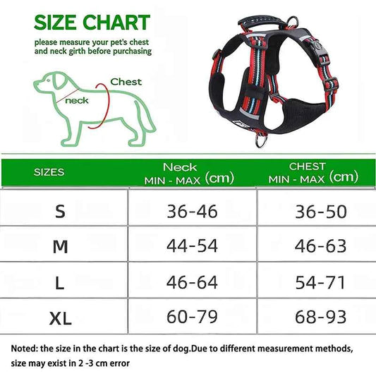 Reflective Nylon Pet Dog Harness Dog Padded Vest Adjustable Chest Strap Safety Lead All Weathers For large medium small Dogs