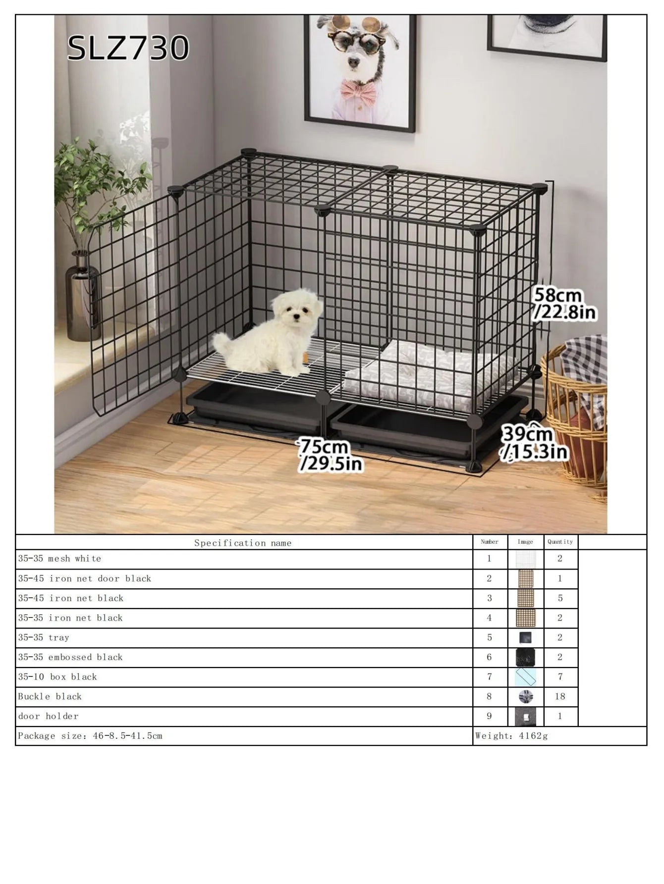 Dog Cage for Medium-Sized Dogs, Small Dogs, Indoor Teacup Dogs, Teddy, Labrador Villa Fence with Toilet, Dog Supplies