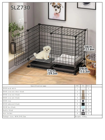 Dog Cage for Medium-Sized Dogs, Small Dogs, Indoor Teacup Dogs, Teddy, Labrador Villa Fence with Toilet, Dog Supplies