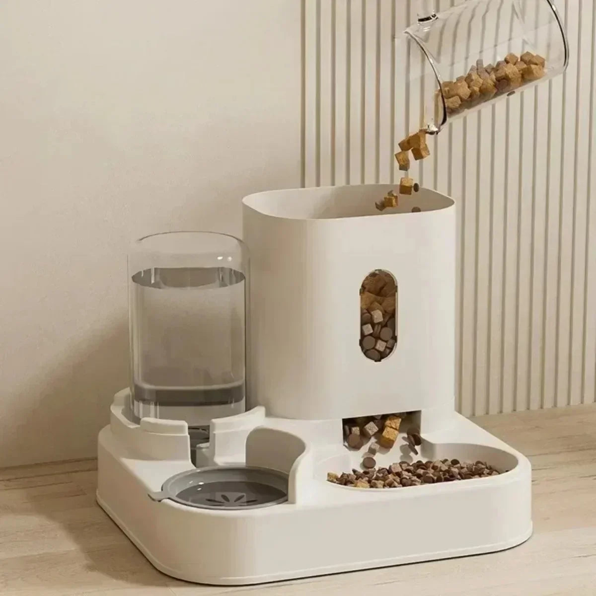 KJ Automatic Feeder Dog Cat Food Bowl with Water Fountain Large Capacity Pet Food Storage Dispenser Container Puppy Pet BB