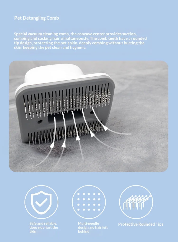 pet 7-in-1 hair suction device cat dog vacuum cleaner machine hair trimmer electric push cutting grooming shaving cleaning