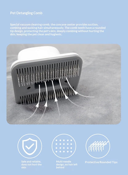 pet 7-in-1 hair suction device cat dog vacuum cleaner machine hair trimmer electric push cutting grooming shaving cleaning