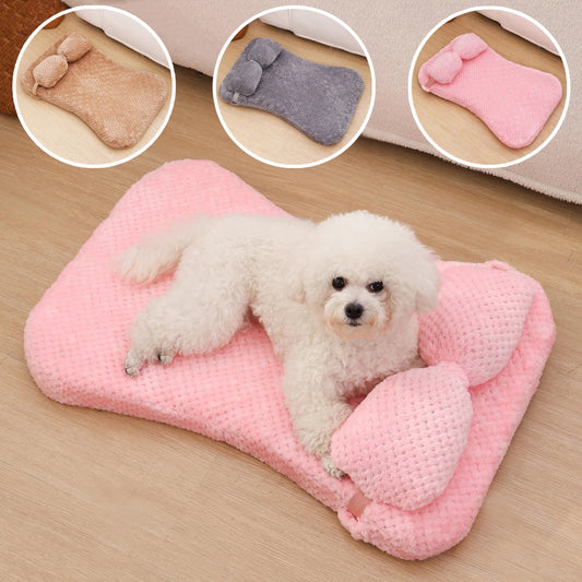 Full Filling Medium Dog Bed Winter Warm Small Cat Sofa Mat Elastic Puppy Kennel Dog Sofa Mat Accessories with Detachable Pillow