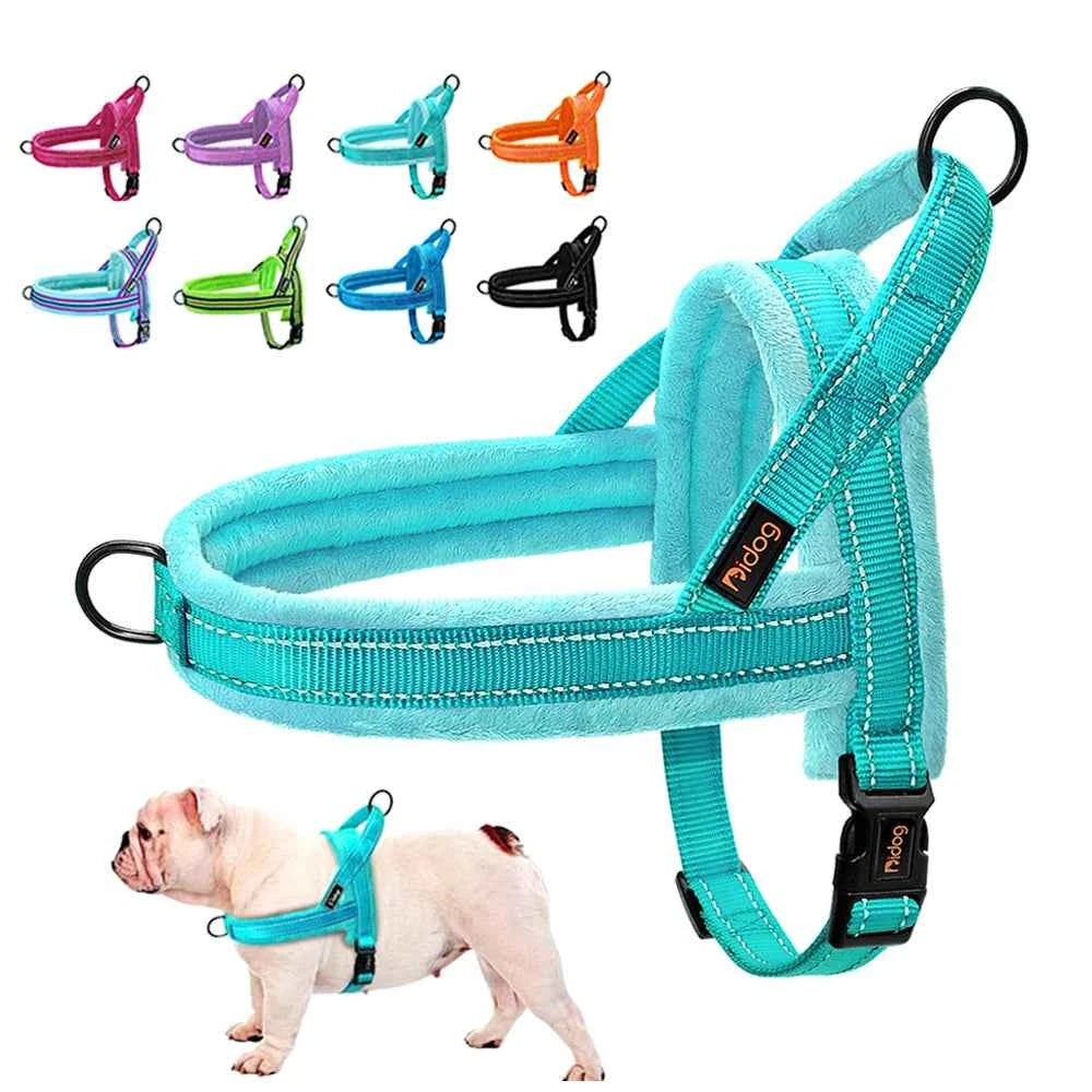 Warm Dog Harness Vest Winter Dog Harnesses Soft Padded Pet Training Harnesses Vests Adjustable For Small Large Dogs Bulldog Pug