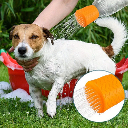 Portable Pet Shower Head - Adjustable Silicone Bath Sprayer for Dogs and Cats, Gentle Water Flow for Outdoor & Indoor Pet