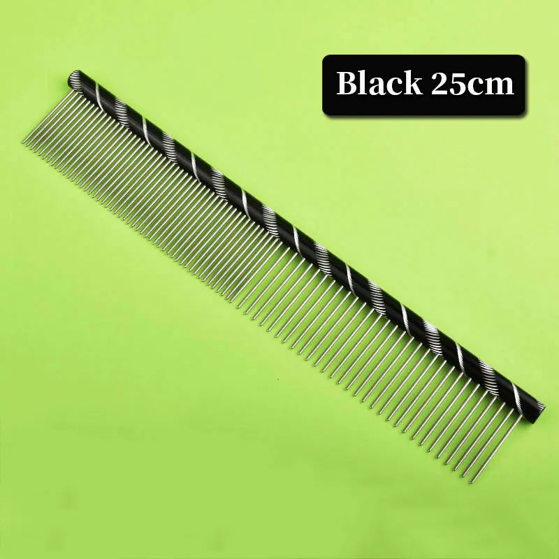 6 Colored Pet Dog Comb Straight Comb Cat Cleaning Brush 16/19/20/25cm Stainless Steel Lightweight Pets Cat Grooming Combs Dogs
