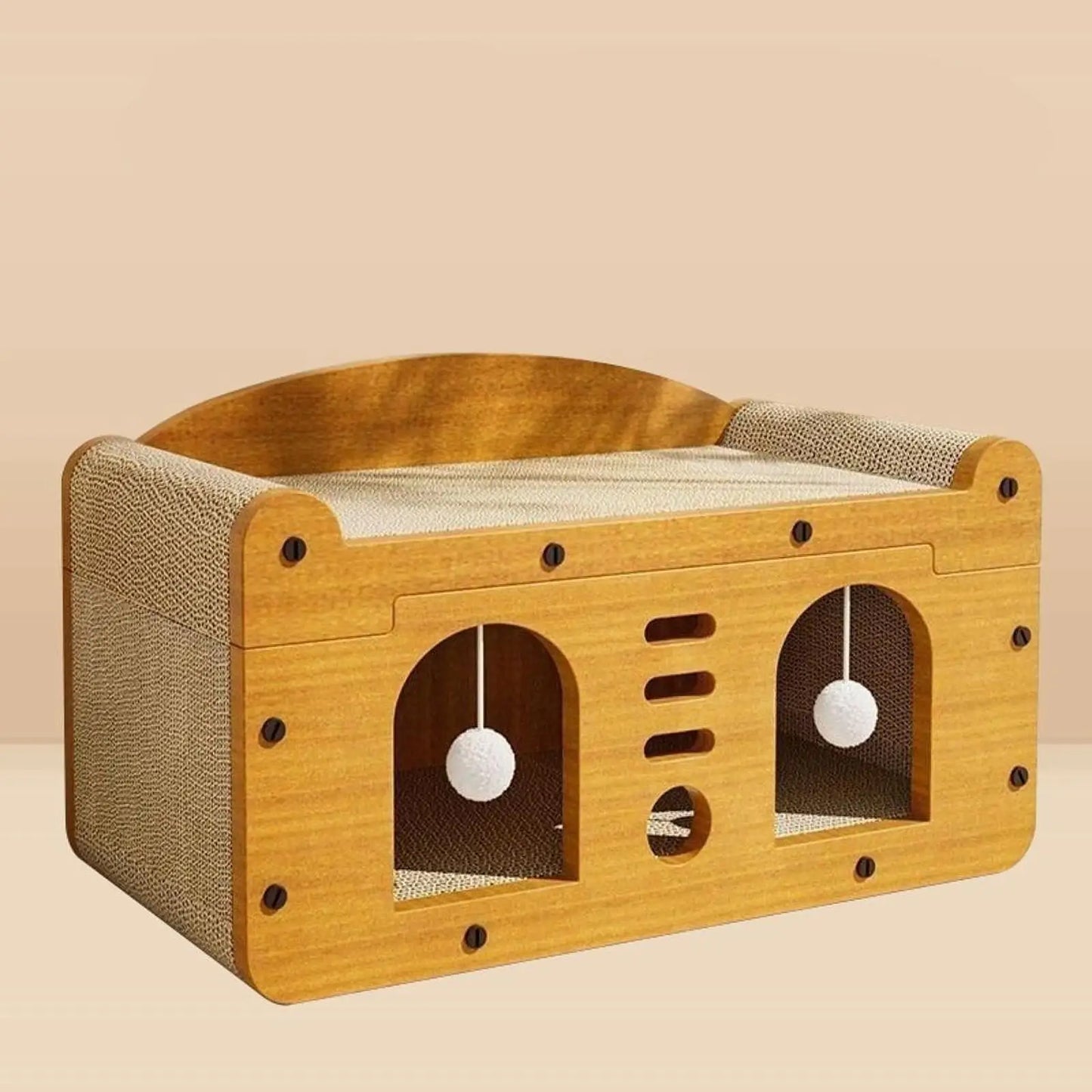 Cardboard Cat Scratcher House Lounge Bed Hideout Durable Furniture Protector Cat Play House for Indoor Cats Rest Exercise