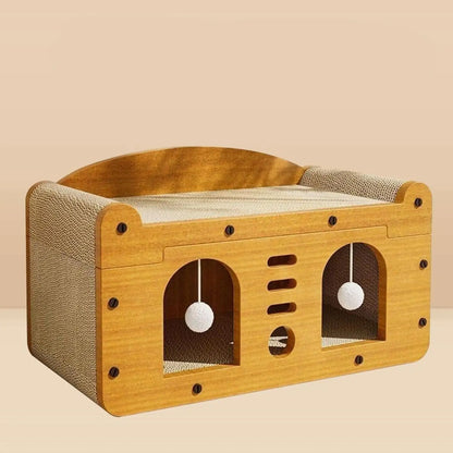 Cardboard Cat Scratcher House Lounge Bed Hideout Durable Furniture Protector Cat Play House for Indoor Cats Rest Exercise