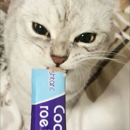 Pet Snacks Cat Strips Young Cat Wet Food Pack Nutrition Abalone+Beef Cod Salmon Formula Mixed Flavor Cat Liquid Snacks 30 Strips