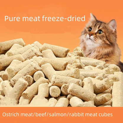 Cat Dog Snacks Freeze-dried Salmon Beef Rabbit Ostrich Meat Raw Bone Meat Mixed With Grain Protein Fresh Meat Pet Supplies