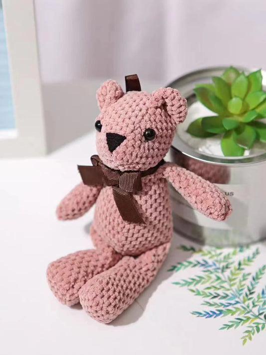 Bow-Tie Bear-Shaped Plush Toy for Pets, Used for Interactive Play with Dogs and Cats, Valentine's Day, Wedding, Party Gifts ﻿