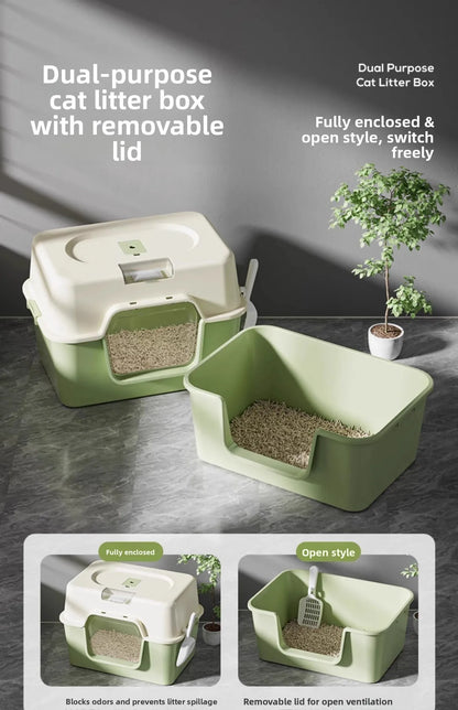 Large Size  Litter Box Full Enclosure Anti Odor Anti Splaing Cabinet  Toilet  Poop Pan Supplies Pet Care Accories