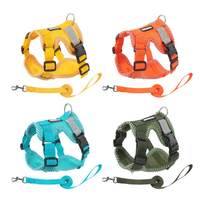 Escape Proof Cat Harness with Leash, Reflective Adjustable Mesh Vest for Cats and Kittens, Safe Outdoor Walking Training Harness