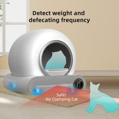 Self-Cleaning Cat Litter Box Automatic 65 Large Fully Enclosed Cat Toilet with App English Version Control Rascador Para Gato