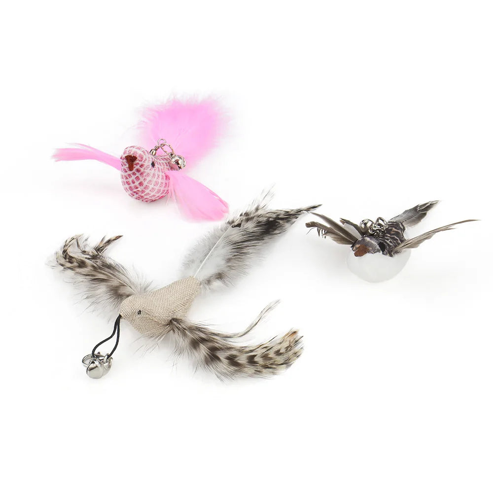 Replacement Head for Funny Cat Stick Toy Bell Various Kinds Cats Rod Feather Birds Teaser Toy for Kitten Pet Supplies