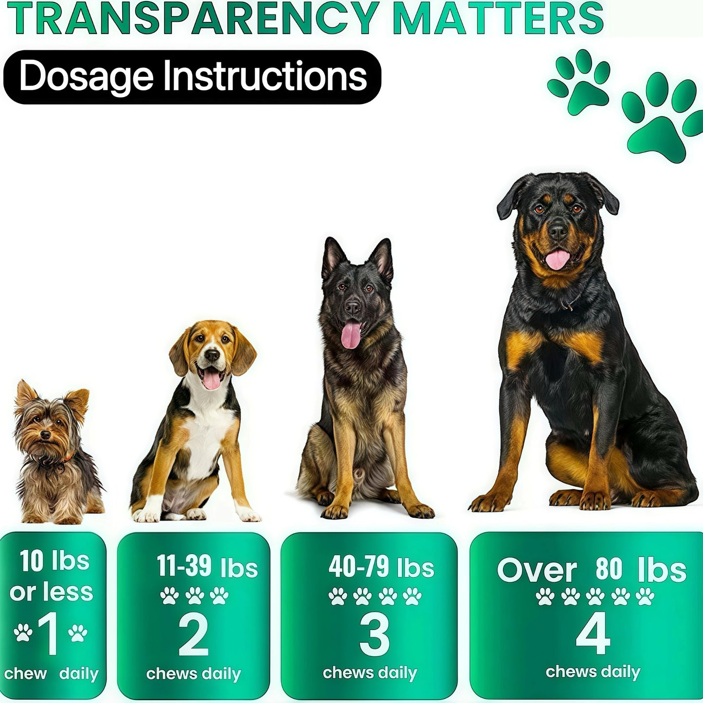【15in1】Multivitamin for dogs  - Improve hair loss, digestion and immune support - Dog paw yeast treatment