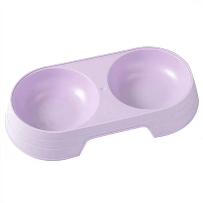Double Pet Bowls 2 in 1 Candy Color Dog Food Water Feeder Pet Drinking Dish Feeder Cat Puppy Feeding Supplies Pet Accessories