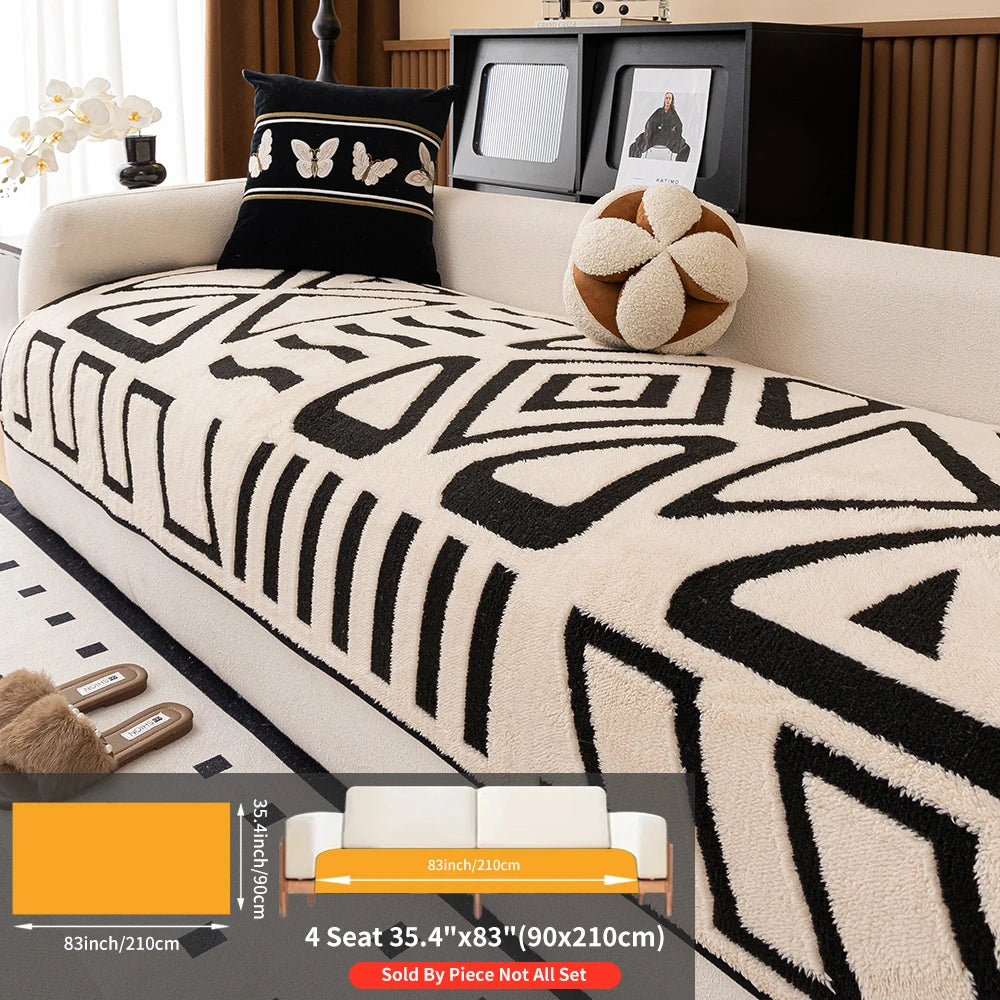 Winter Short Velvet Sofa Cushion Non-Shedding Slip-resistant Home animal feiendly Protection Cover for Living Room Furniture