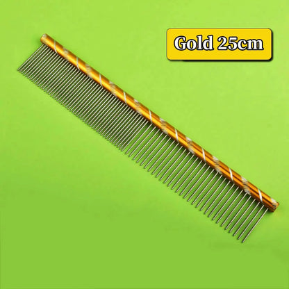 6 Colored Pet Dog Comb Straight Comb Cat Cleaning Brush 16/19/20/25cm Stainless Steel Lightweight Pets Cat Grooming Combs Dogs