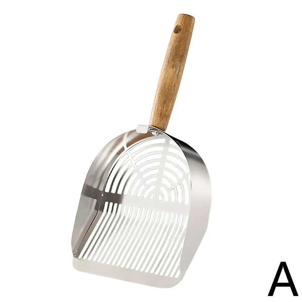 Steel Cat Litter Scoop Long Handle Pet Waste Shovel Cleaning Tool for Tofu Sand Litter Box Cats Supplies