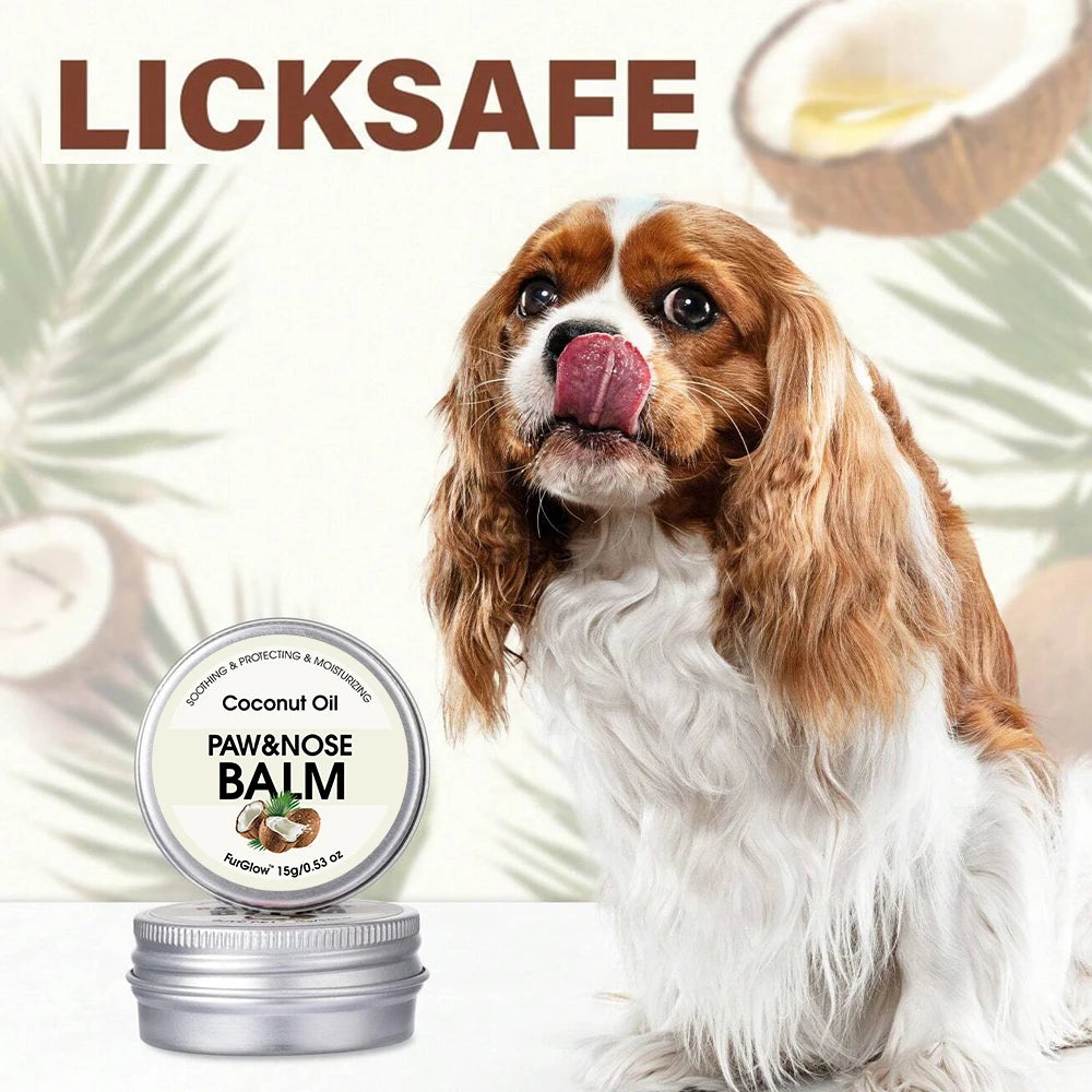 Two-In-One Pet Paw and Nose Care Balm Can Effectively Relieve Dry Noses and Cracked Paws in Winter Suitable for Dogs and Cats, It Has a Soothing and Nourishing Effect, Emits a Light Coconut Scent, and Contains Coconut Oil Ing
