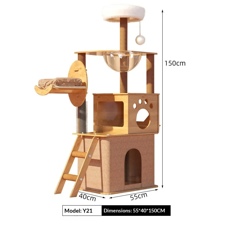 Cat Climbing Frame Cat Tree Integrated Large Wooden Cat Frame House Grab Post Space Cabin Cat Frame Cat Climbing Tree Cat Toys