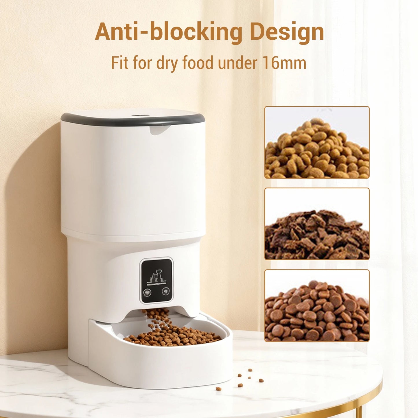 Programmable 4L Automatic Pet Feeder for Small Dogs Cats, Up to 6 Meals Daily, Timer/Portion Control, Pet Feeding Food Dispenser