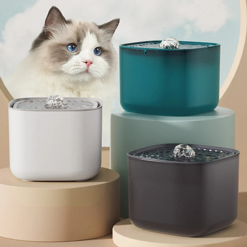 Cat Water Fountain Auto Recirculate Filter Large Capacity Filtring Pet Cat Water Drinker USB Electric Mute Cats Water Dispenser