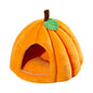 Halloween Theme Pumpkin Shape Autumn And Winter Comfy Cat And Dog Semi-enclosed Pet Bed Warm And Thick Cat And Dog House