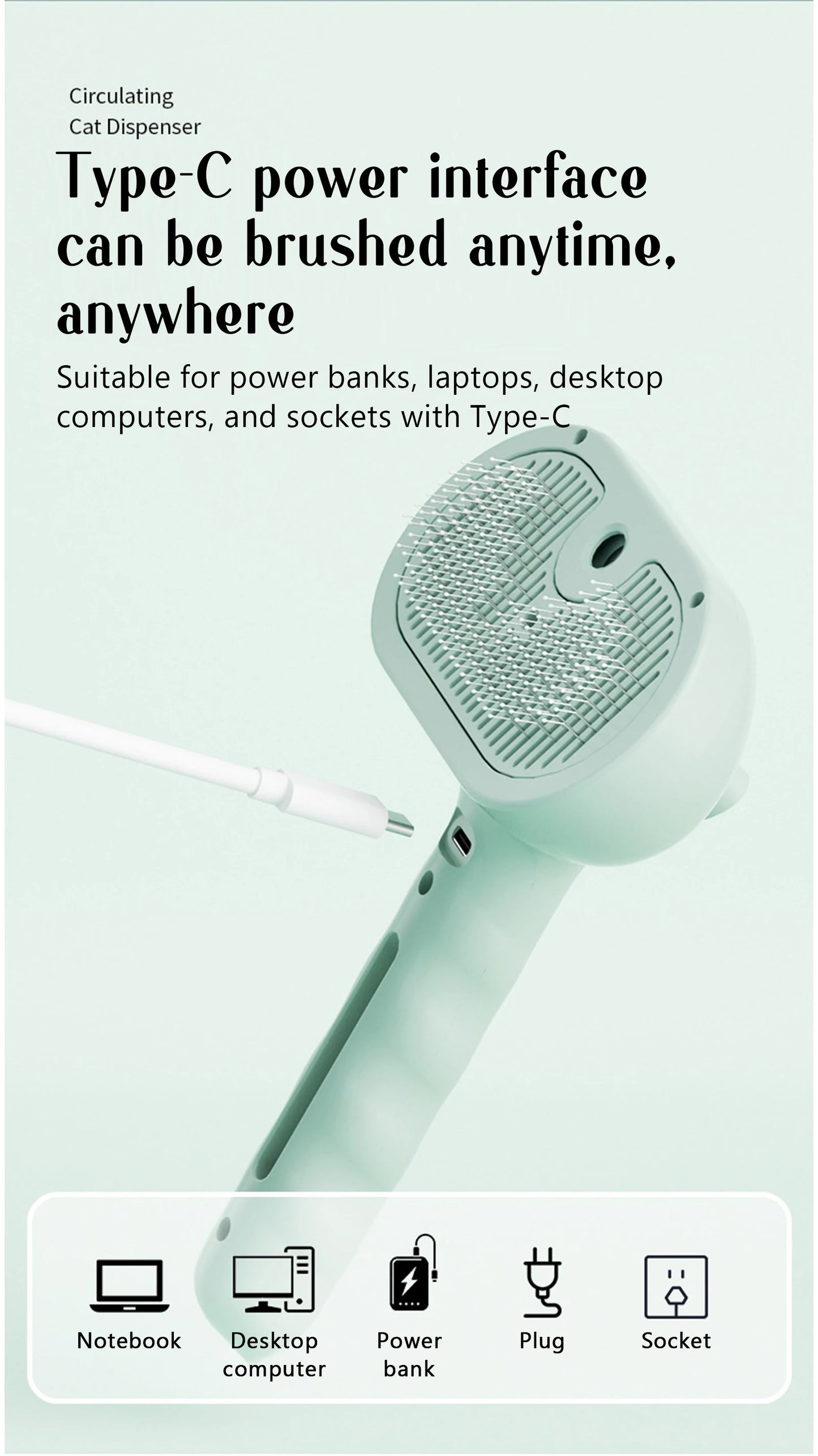 Dog Comb Pet Steam Massage Brush Safe Round Head Soft Teeth Spray Hair Removal Comb for Dog Universal for Cats Dogs Accessories