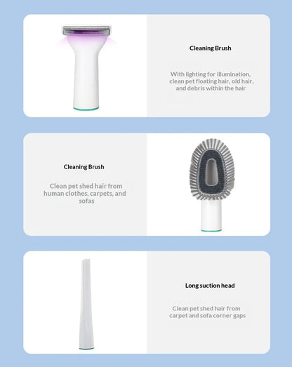 pet 7-in-1 hair suction device cat dog vacuum cleaner machine hair trimmer electric push cutting grooming shaving cleaning
