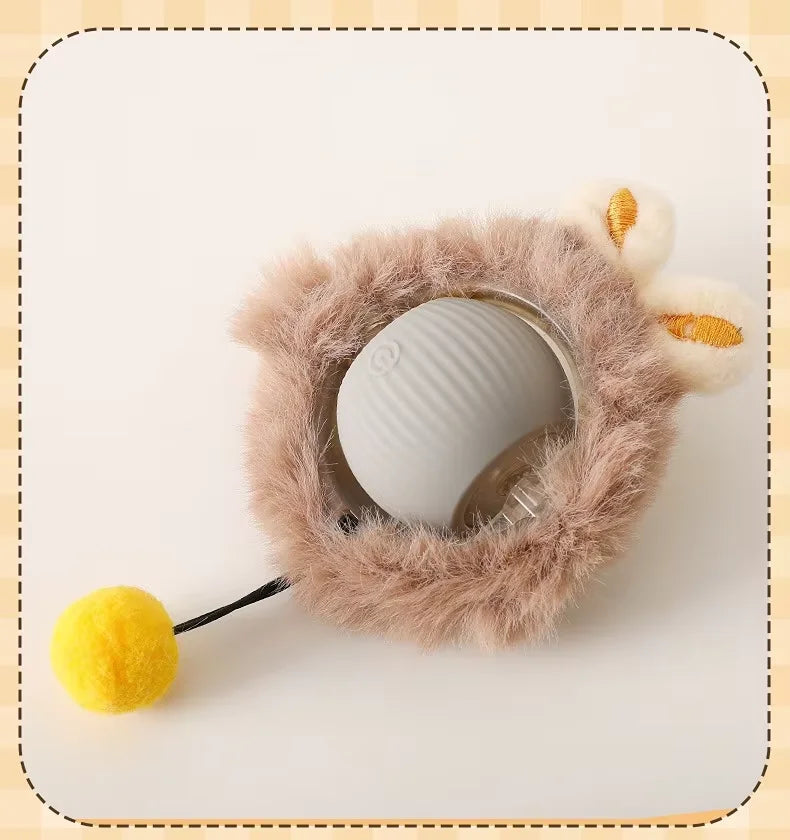 Cat Toy Intelligent Electric Automatic Rolling USB Rechargeable with Rope Sound Making Toy Ball Home Pet Soothing Supplies