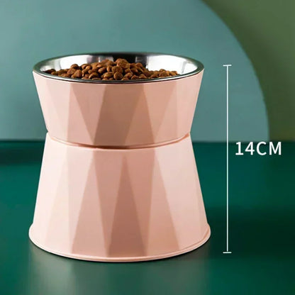 Pet supplies cat food bowl raised pet puppy feeder water bowl stainless steel cat water feed dish pet eating cat