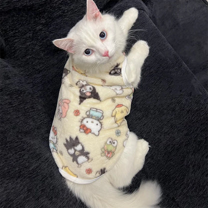 Winter Warm Pet Clothes For Cats Pullover Kawaii Hello Kitty Cat Sweater Costume  Mascotas Clothing Gatos Products For Animals