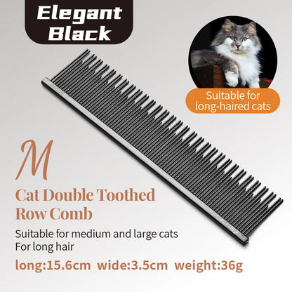 Fenice Professional Anti-Corrosion Grooming Comb For Dogs Cats Tapered Stainless Steel Pins Pet Grooming Supplies