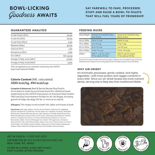 Air Dried Grain Free Dog Food for Dogs Large Medium and Small Puppy Dog Food Adult Dog Food Senior Dog Food Beef and Berries 4. - Pet Suppie