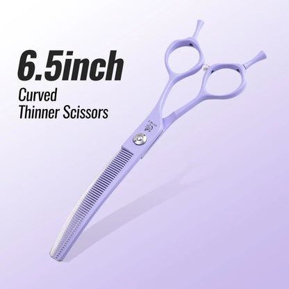 Fenice Dog Beauty Scissors Colorful 6.5/7/7.5 inch JP440C Professional Dog Grooming Scissors Curved Thinner Chunker Shears Tools