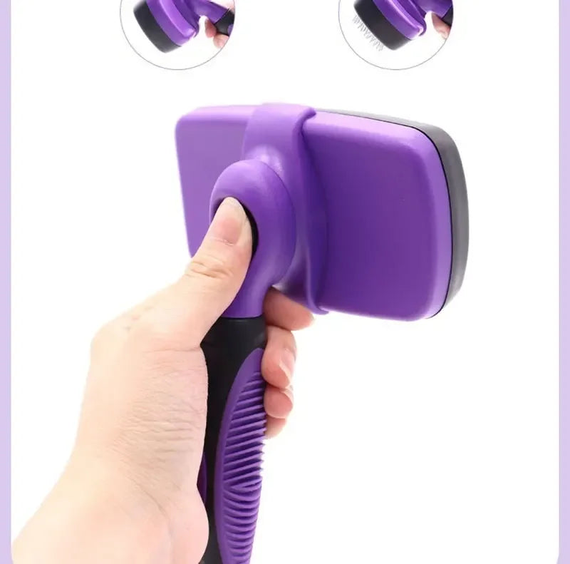 Pet Cleaning Product Essential Plastic Pet Hair Brush Needle Cat Dog Hair Cleaning Combs Hair Removers with Click Clean Button