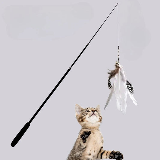 1.8M Cat Teaser Four Section Expandable Cat Fishing Rod Toy with Catnip Interactive Teaser for Kittens Petshop Accessories Durab