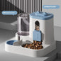 Automatic Cat Feeder & Water Fountain Set - Food Grade Plastic - for Cats & Dogs - Gravity Feed Design