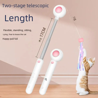 Gravity Cat Wand Interactive Feline Toy Self Play Feather Bell  Catnip Kitten Entertainment Pet Accessory Playtime Wand Fun Toy