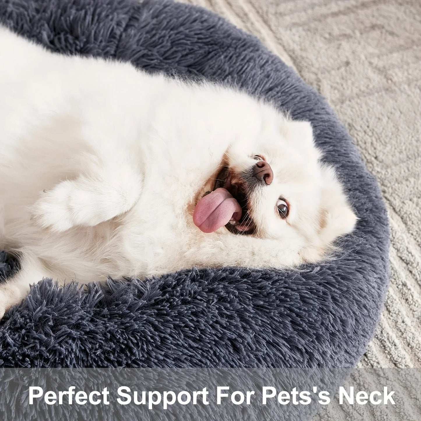 40-120cm Round Long Plush Dog Kennel Winter Warm Pet Sleeping Bed Dog House Dogs Cat Kennel Cushion Soft Sofa Pets Accessories