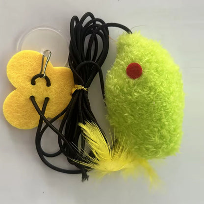 Simulated feather mouse bite-resistant cat toy self-play boredom relief hanging feather teaser wand pet toy